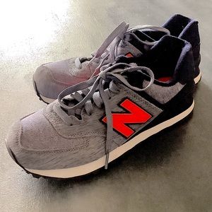 New Balance 574 size 8.5 Blue/Neon Orange